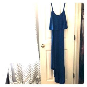 Blue high low maxi dress